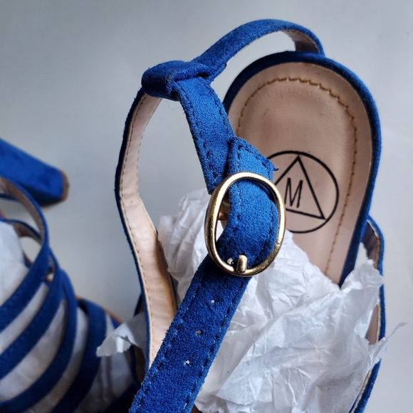 Missguided Chunky Heeled Strappy Sandals, Royal Blue, 9 - Picture 4 of 6